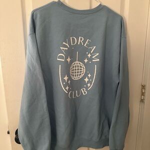 Daydream Club Women’s Light Blue Graphic Crewneck Sweatshirt